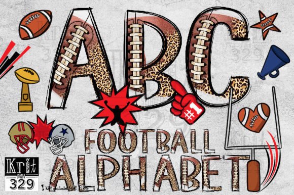 Alphabet Football Clipart: Graphics for Kids' Crafts
