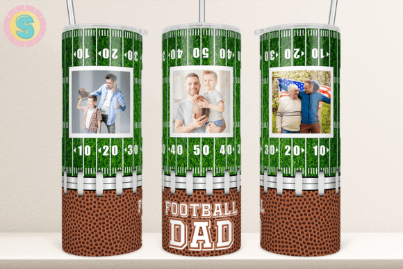 American Football Dad Photo Tumbler Wrap Graphics for Crafts
