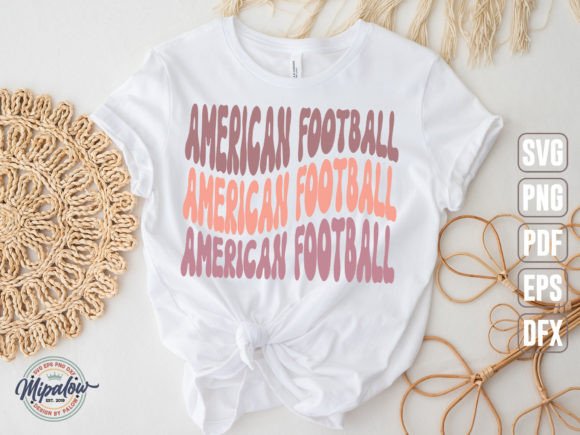 American Football SVG Wavy Text for Crafts Graphics