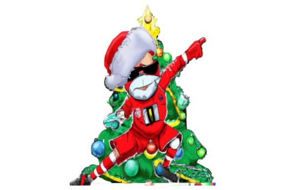 Christmas Tree Santa Claus Football Graphics for Crafts