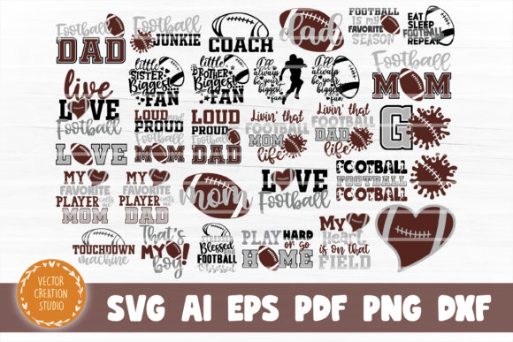 Football Bundle SVG Graphics for Crafts Content