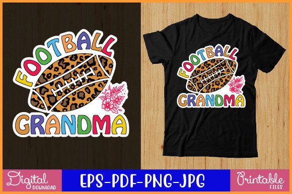Football Grandma Graphics for Crafts & Sticker Design