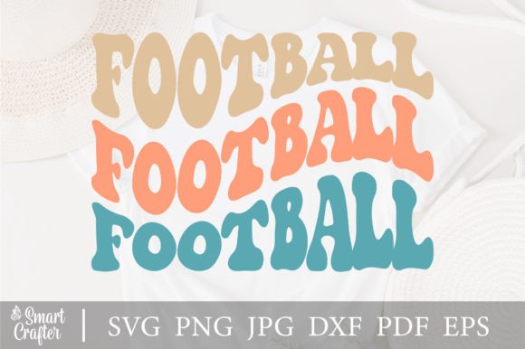 Football SVG Wavy Style Graphics for Crafts