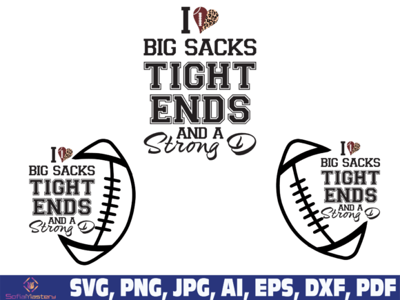 Football Tight Ends Big Sacks Graphics for Crafts