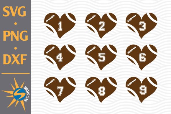 Heart Football Numbers: Graphics for Crafts & Blogs