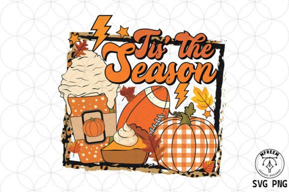 Tis the Season Football Latte Pumpkin: Graphics for Crafts